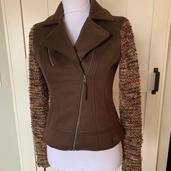 THML Jackets & Blazers - THML women’s brown moto jacket sz XS